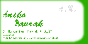 aniko mavrak business card